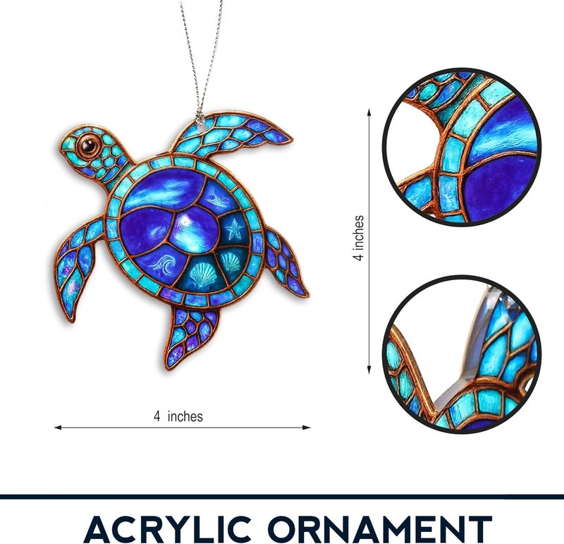 NELXI Sea Turtle Gifts for Women, Gifts for Turtle Lovers Ocean Inspired Ornament Featuring Vibrant Coastal Artwork Meaningful Keepsake Mother’s Day Birthday Beach Home Décor Spiritual Journey Accent - Image 4